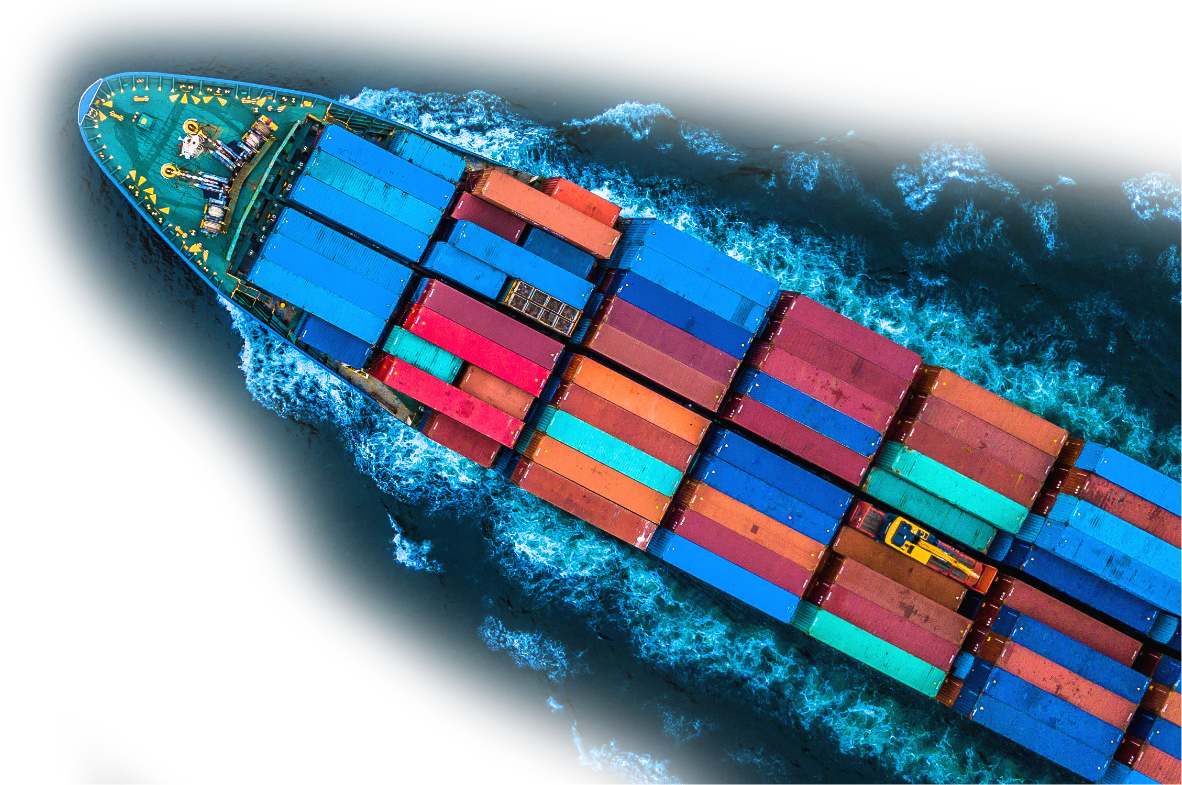 Cargo ship from above